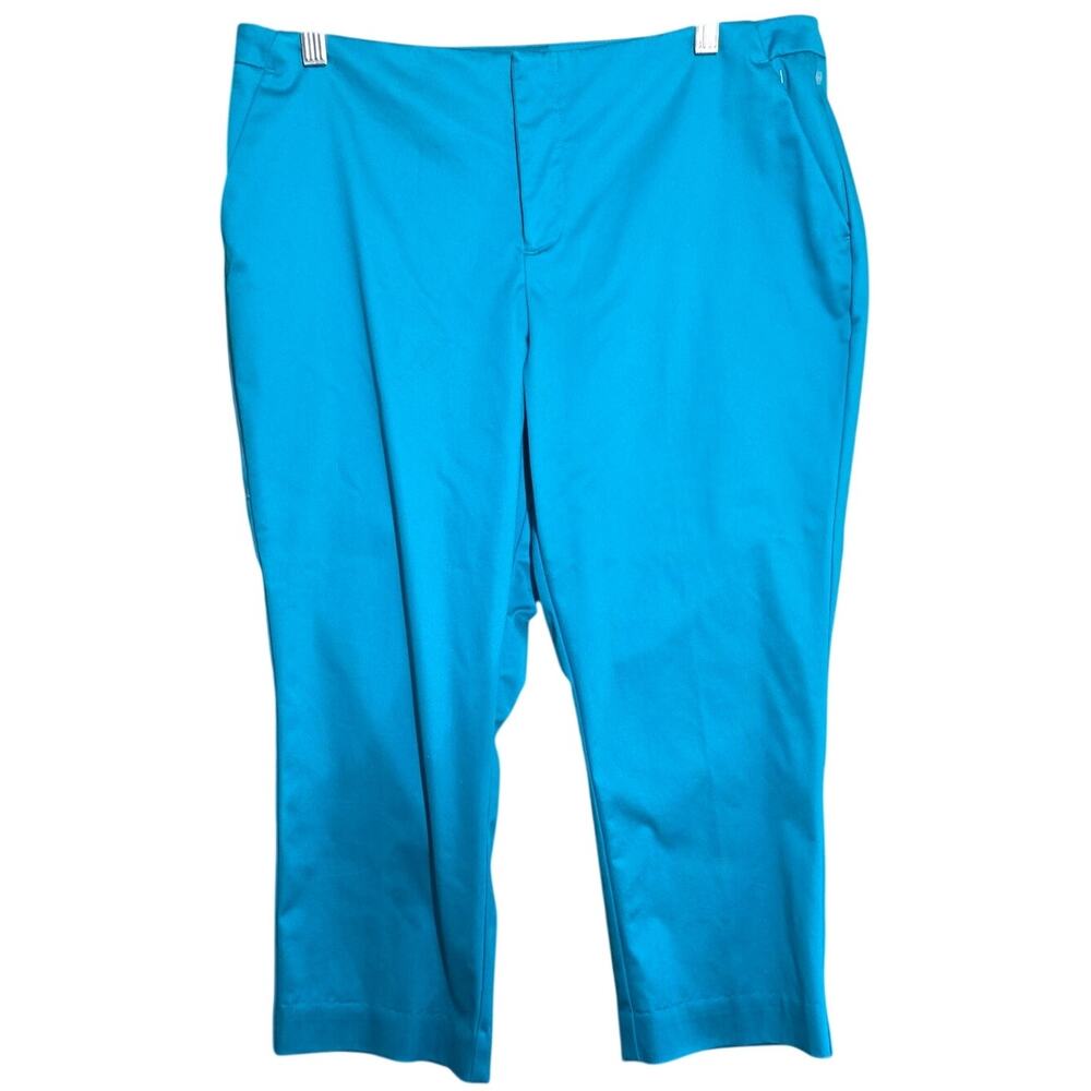Blue Cotton Blend Crop Dress Pants Size 10
